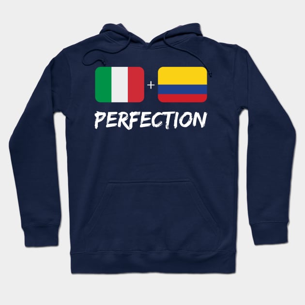 Italian Plus Colombian Perfection Mix Flag Heritage Gift Hoodie by Just Rep It!!